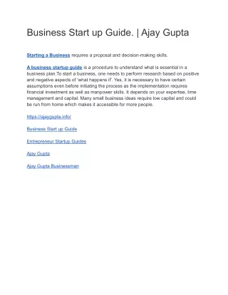 business start up guide ajay gupta