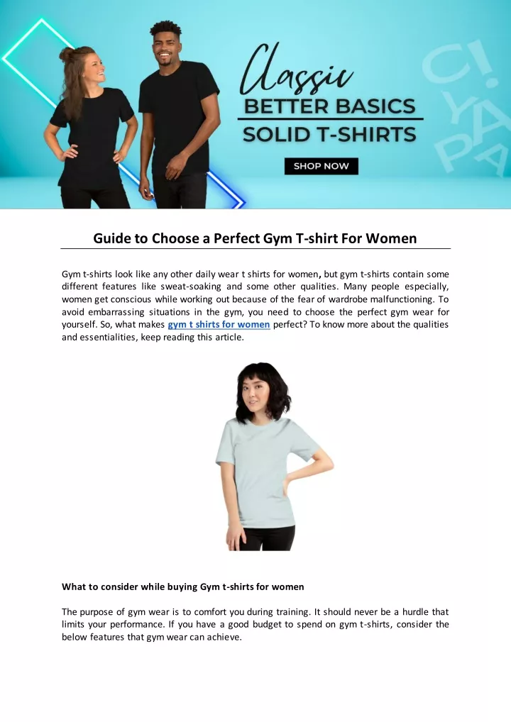 guide to choose a perfect gym t shirt for women