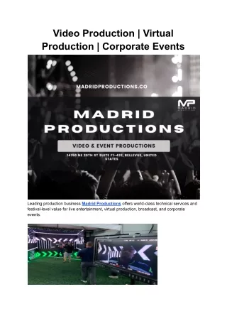 video production virtual production corporate