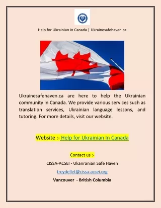 Help for Ukrainian in Canada  Ukrainesafehaven.ca