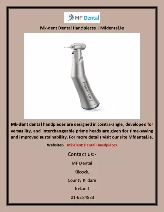 Mk-dent Dental Handpieces | Mfdental.ie