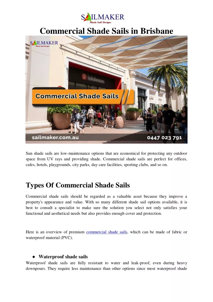 commercial shade sails in brisbane