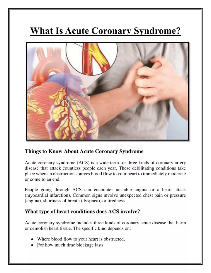 what is acute coronary syndrome