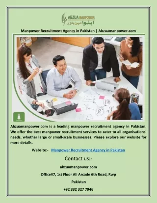 Manpower Recruitment Agency in Pakistan | Abzuamanpower.com