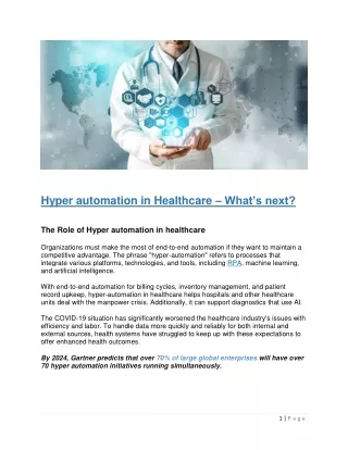 hyper automation in healthcare what s next