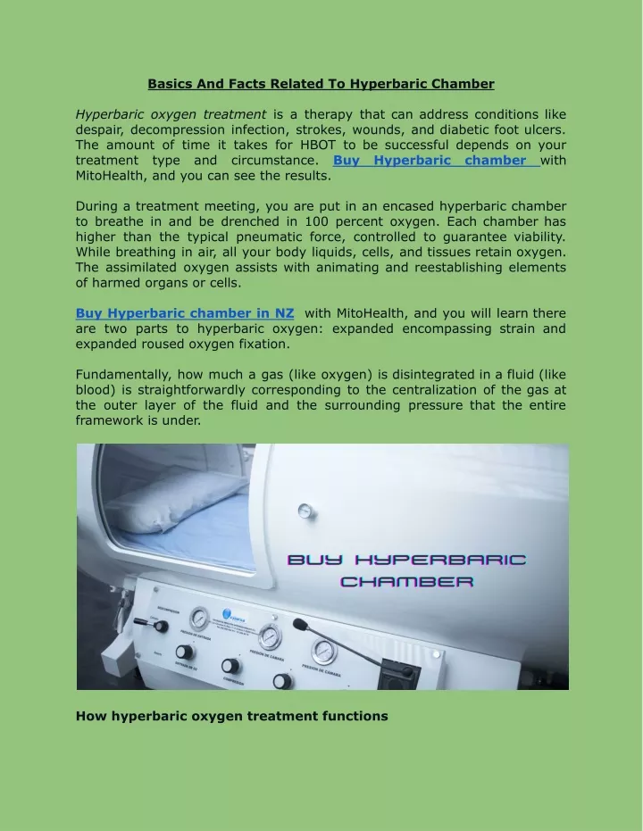basics and facts related to hyperbaric chamber