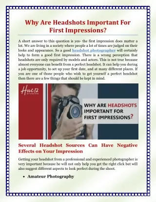 Why Are Headshots Important For First Impressions