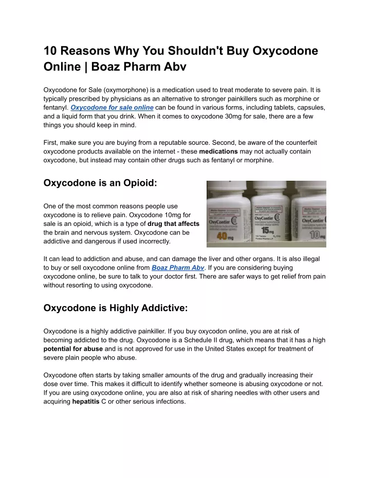 10 reasons why you shouldn t buy oxycodone online