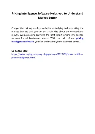 pricing intelligence software helps