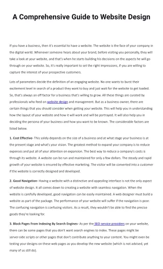 a comprehensive guide to website design