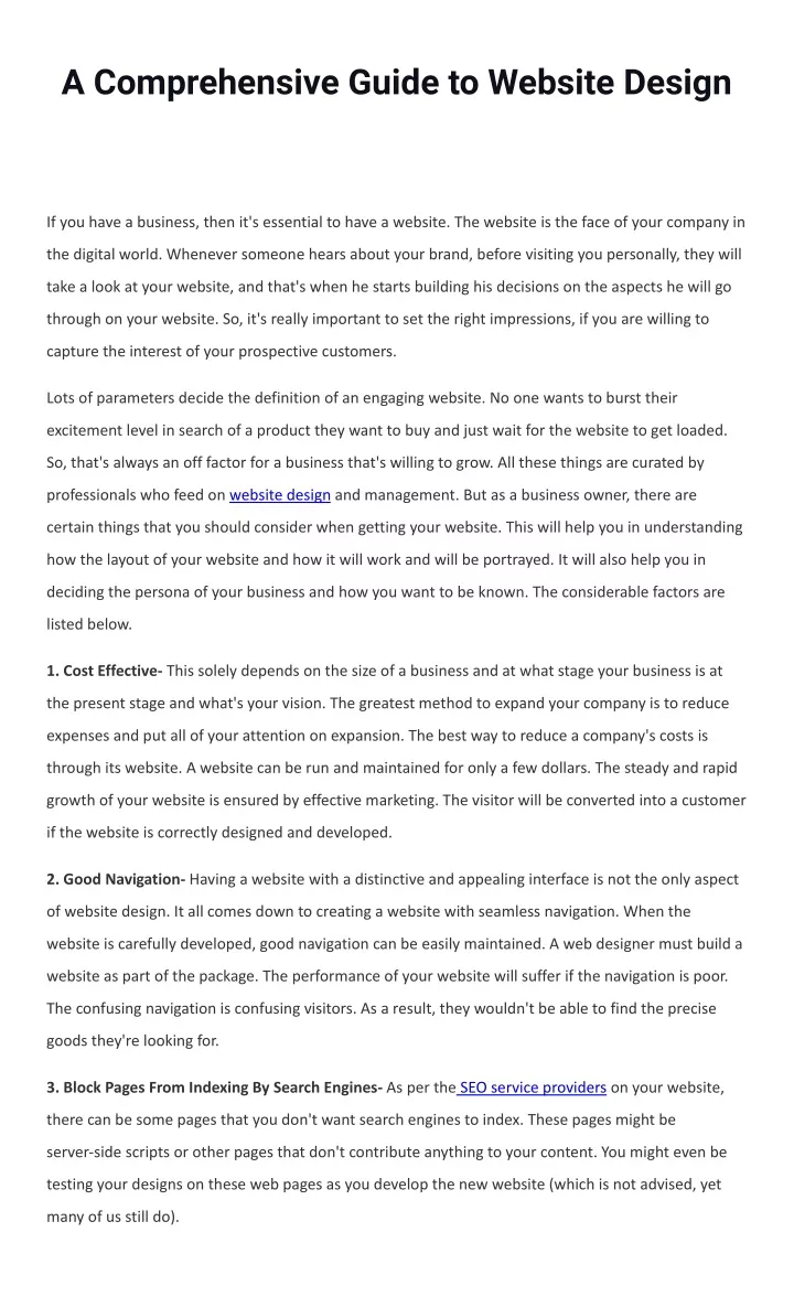a comprehensive guide to website design