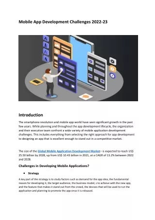 mobile app development challenges 2022 23