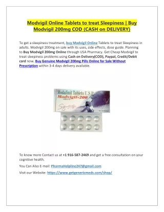 modvigil online tablets to treat sleepiness