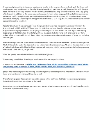 What's the Current Job Market for Chiller van, chiller vans dubai, chiller van i