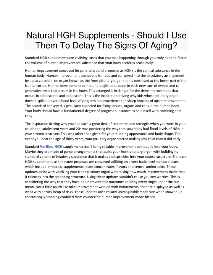 natural hgh supplements should i use them