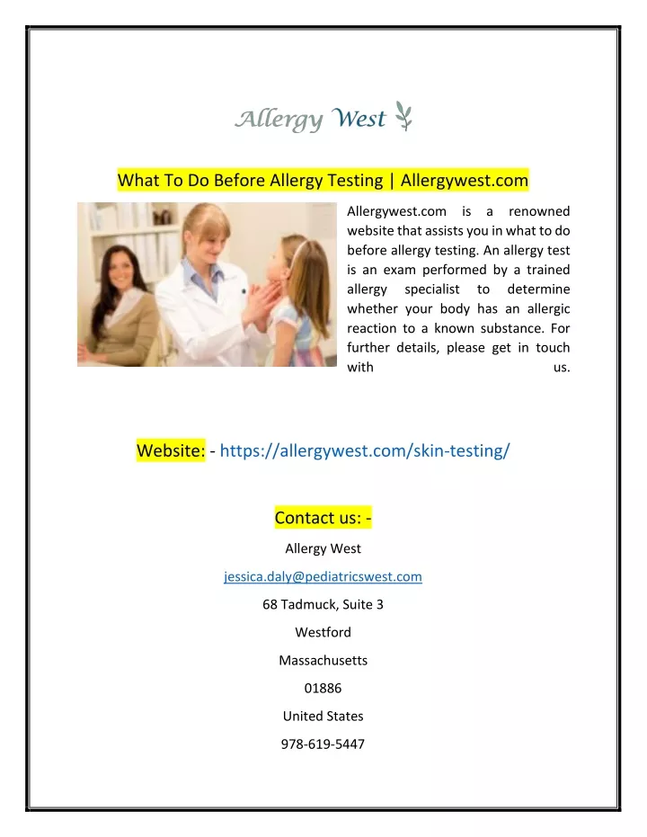 what to do before allergy testing allergywest com