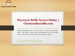 electronic raffle system online charityonlineraffle com