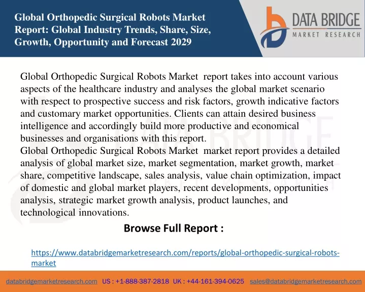 global orthopedic surgical robots market report