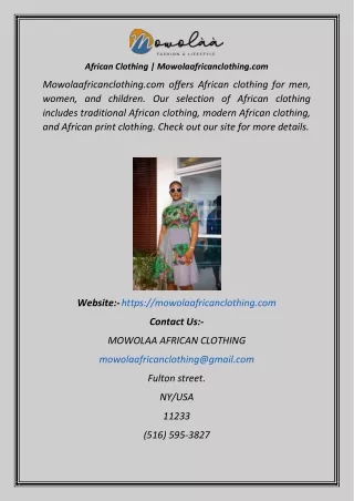 African Clothing  Mowolaafricanclothing