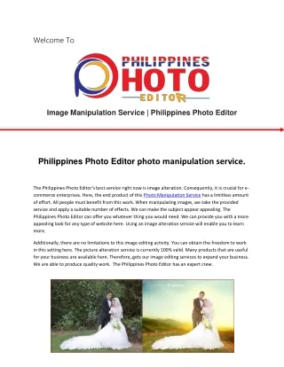 Image Manipulation Service Philippines Photo Editor