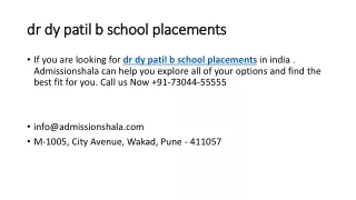 dr dy patil b school placements
