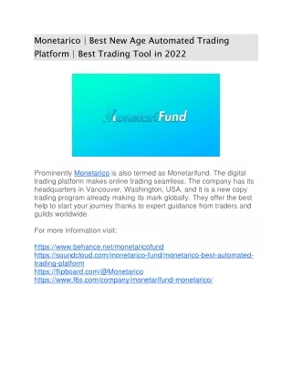 monetarico best new age automated trading