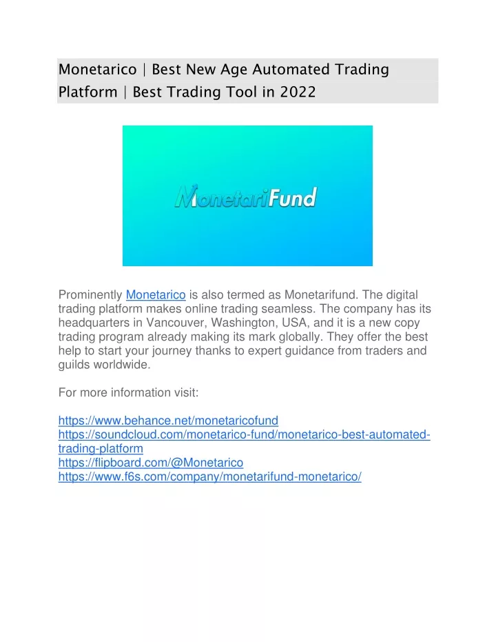 monetarico best new age automated trading