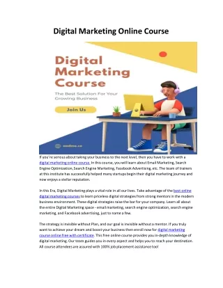 Digital Marketing Online Course