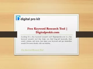 Free Keyword Research Tool  Digitalprokit.com