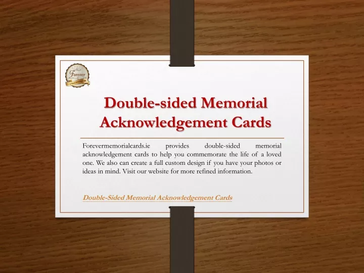 double sided memorial acknowledgement cards