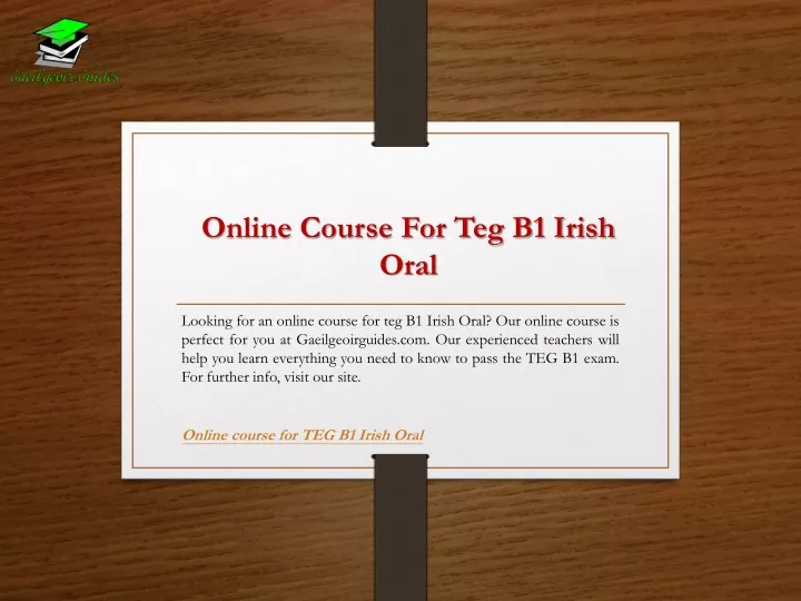 online course for teg b1 irish oral