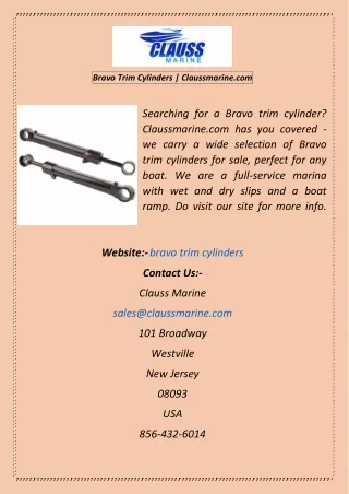 bravo trim cylinders claussmarine com