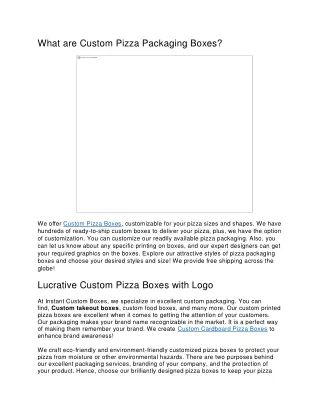 Custom Pizza Boxes