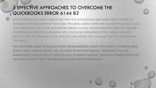 5 effective approaches to overcome the quickbooks error 6144 82