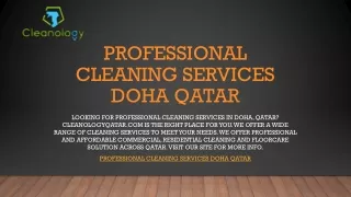 Professional Cleaning Services Doha Qatar | Cleanologyqatar.com