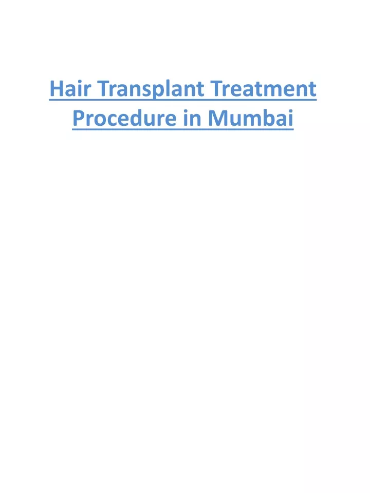 hair transplant treatment procedure in mumbai