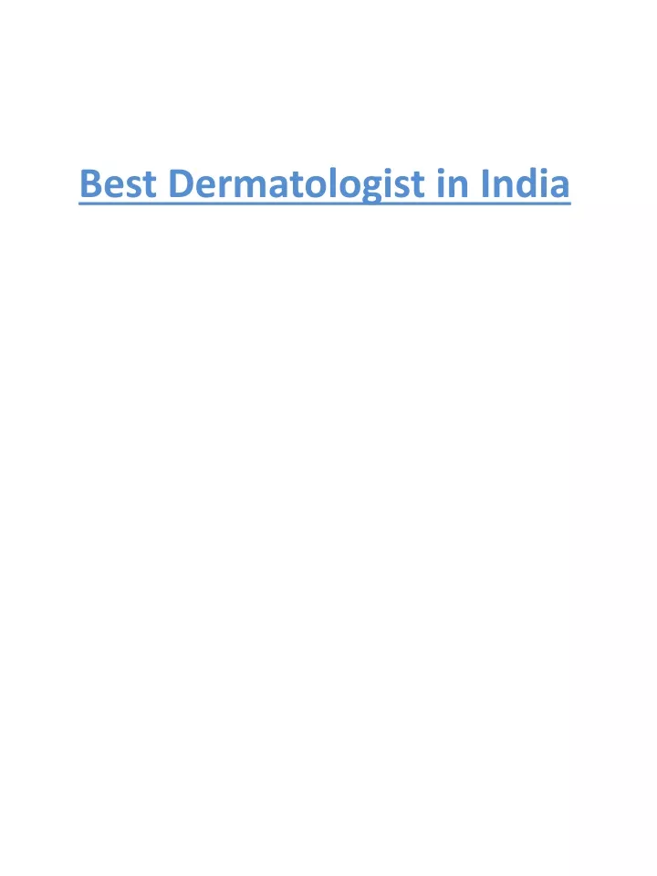 best dermatologist in india