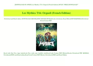 [DOWNLOAD IN @PDF] Les Mythics T16 Orgueil (French Edition) #P.D.F. FREE DOWNLOAD^