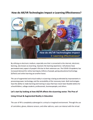 how do ar vr technologies impact e learning