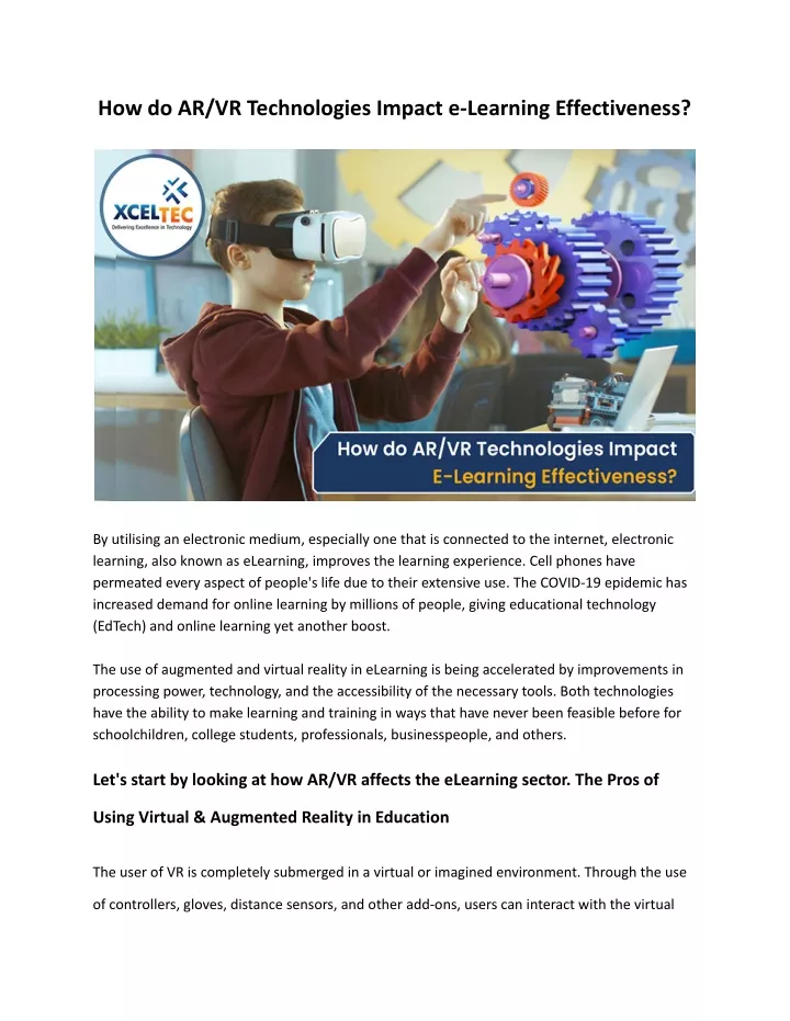 how do ar vr technologies impact e learning