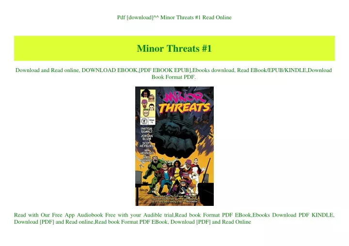 pdf download minor threats 1 read online