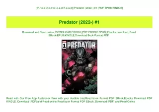 [[F.r.e.e D.o.w.n.l.o.a.d R.e.a.d]] Predator (2022-) #1 [PDF EPUB KINDLE]