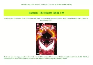 DOWNLOAD FREE Batman The Knight (2022-) #8 [KINDLE EBOOK EPUB]
