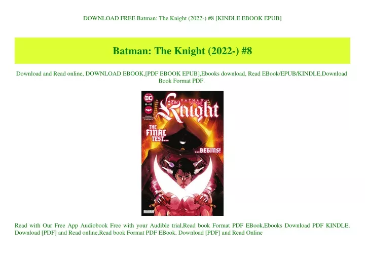 download free batman the knight 2022 8 kindle