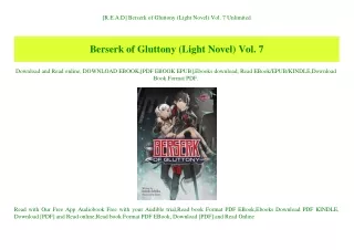 [R.E.A.D] Berserk of Gluttony (Light Novel) Vol. 7 Unlimited