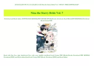 [F.R.E.E] [D.O.W.N.L.O.A.D] [R.E.A.D] Nina the Starry Bride Vol. 7 #P.D.F. FREE DOWNLOAD^