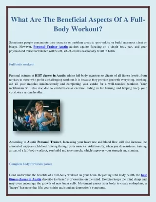 what are the beneficial aspects of a full body