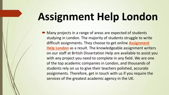 assignment help london