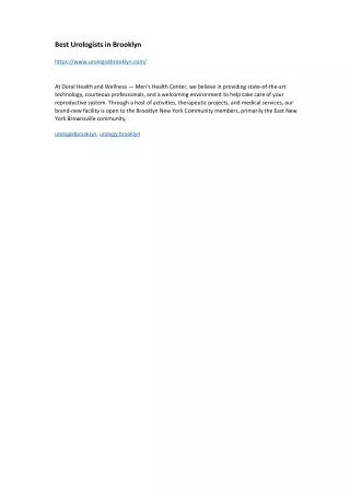 Best Urologists in Brooklyn