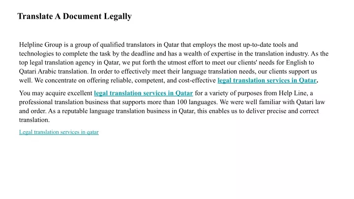 translate a document legally
